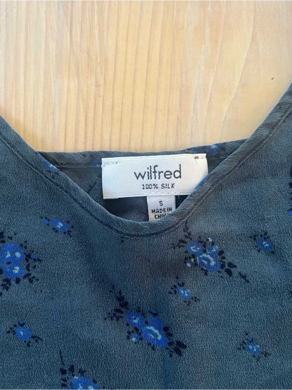 Wilfred 100% Silk Dark Teal Floral Camisole - Picture 6 of 16